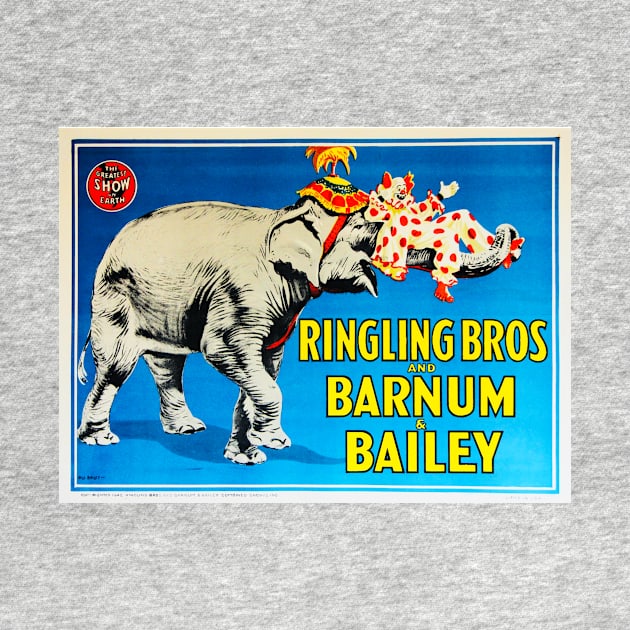 ELEPHANT CIRCUS SHOW by Ringling Bros and Barnum & Bailey Vintage Lithograph Poster by vintageposters